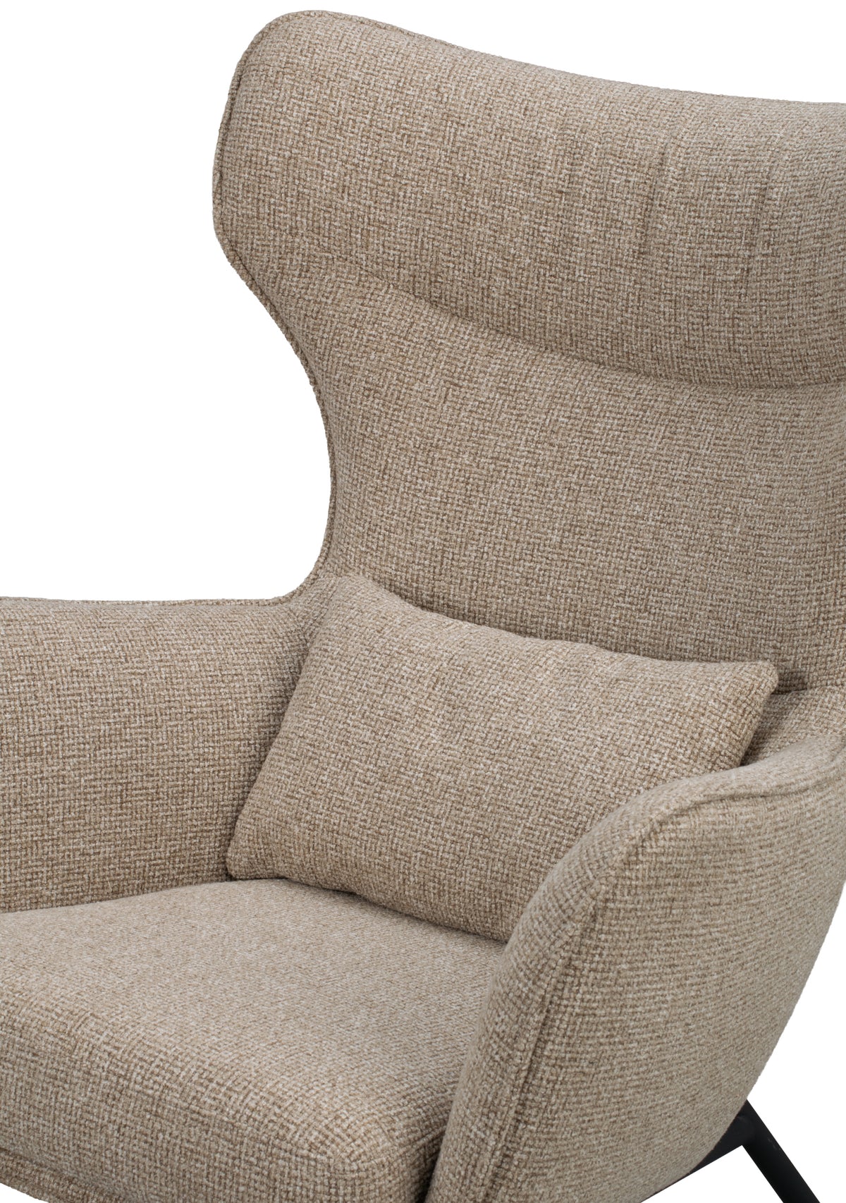 Calvert Lounge Chair with Footstool – Medium Beige