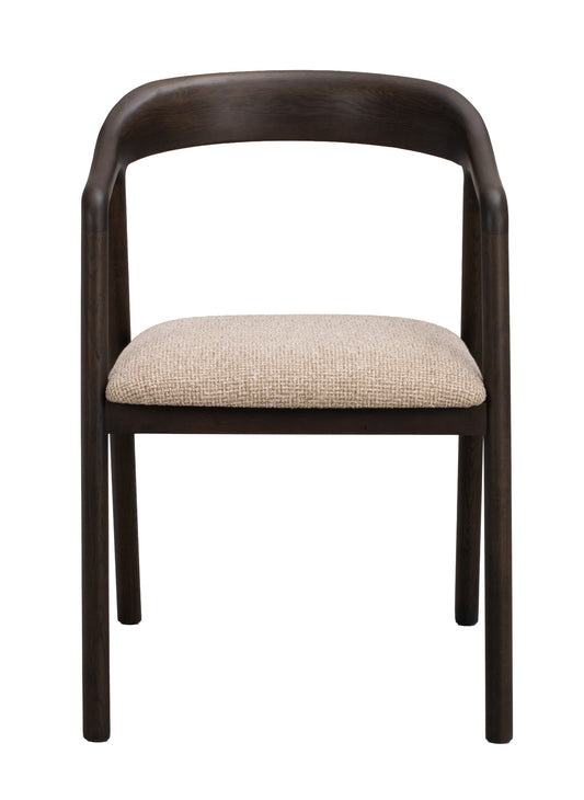 Dillon Dining Armchair (Set of 2) – Brown Oak / Beige