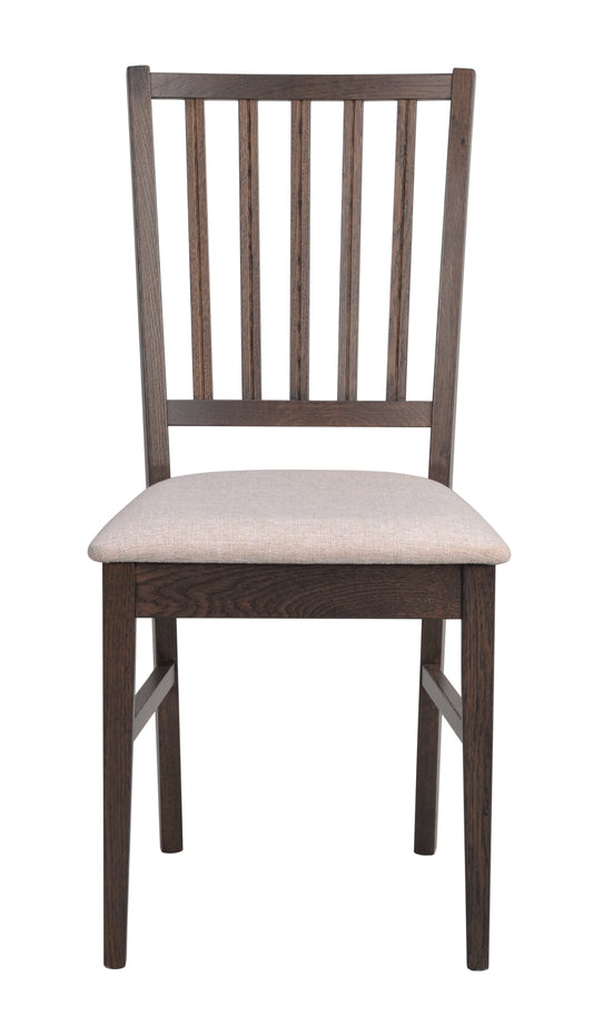 Filippa Dining Chair – Dark Brown Oak / Beige (Set of 2)