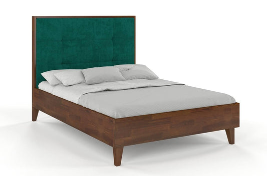 FRIDA Pine Bed with Upholstered Headboard