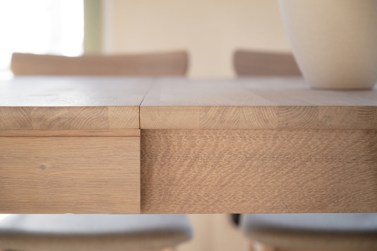 Gardner Dining Table, White Pigmented Oak, 200 to 300 cm