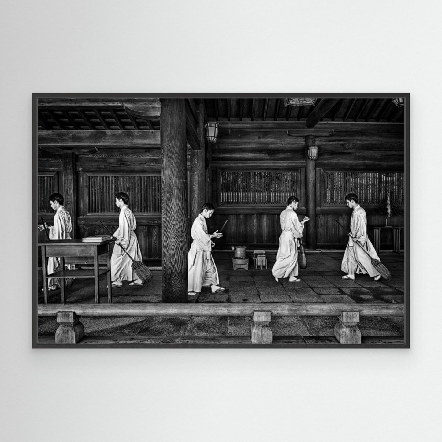 The going and the being back of a monk in the sweeping of the temple (Tokio) by Joxe Inazio Kuesta Garmendia