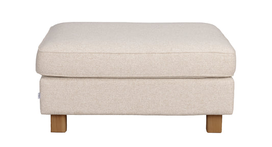 Hartsville Footstool – Light Beige / Oak