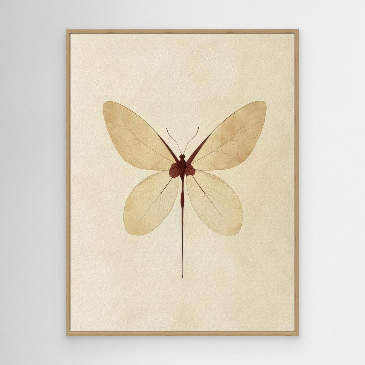 Beige Butterfly Wall Art by Bilge Paksoylu