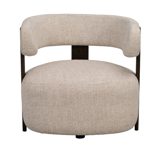 Jenison Lounge Chair – Light Beige / Brown Oak