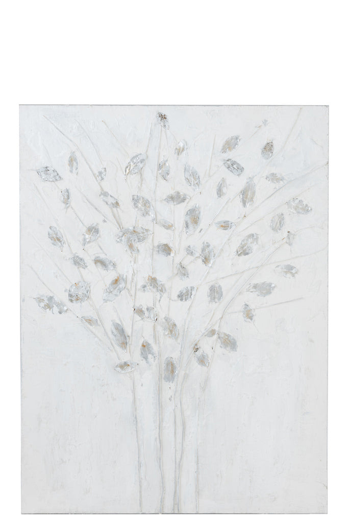 Painting Branches Canvas/Wood White/Silver