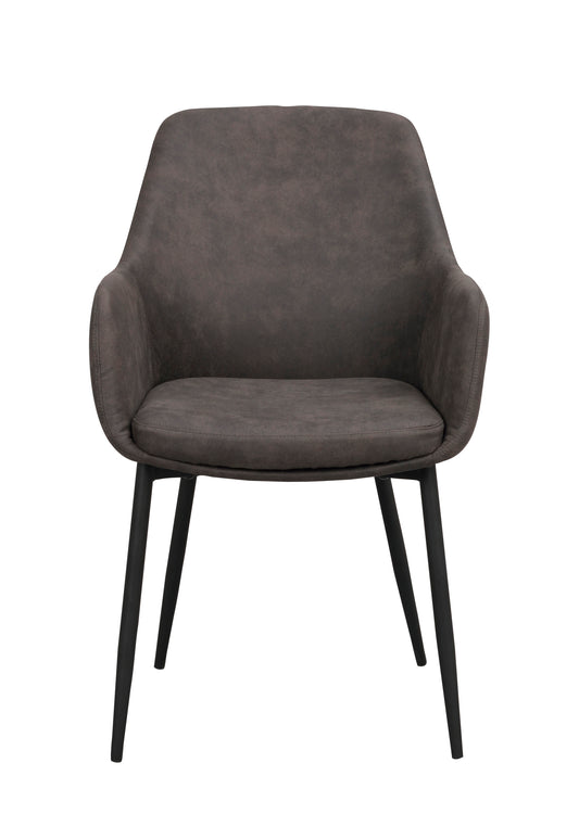 REILY Set of 2 Armchairs – dark grey/black metal legs