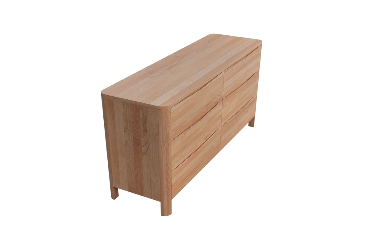MODENA LOW Beech Chest of Drawers 150CM
