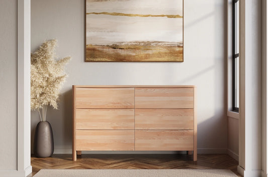 MODENA LOW Beech Chest of Drawers 150CM