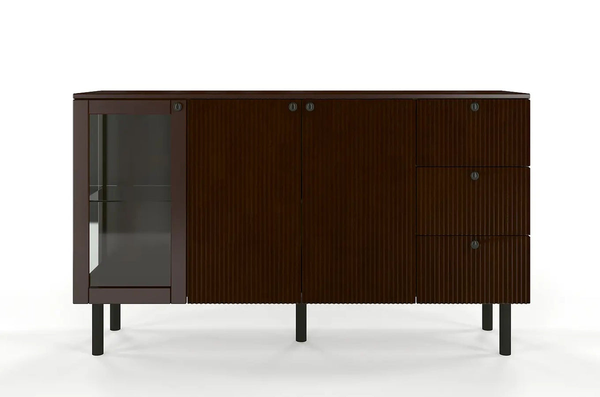 NORVIK Beech Chest 160CM with Glass Door