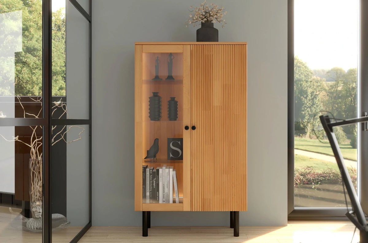 NORVIK High Beech Display Cabinet 80CM