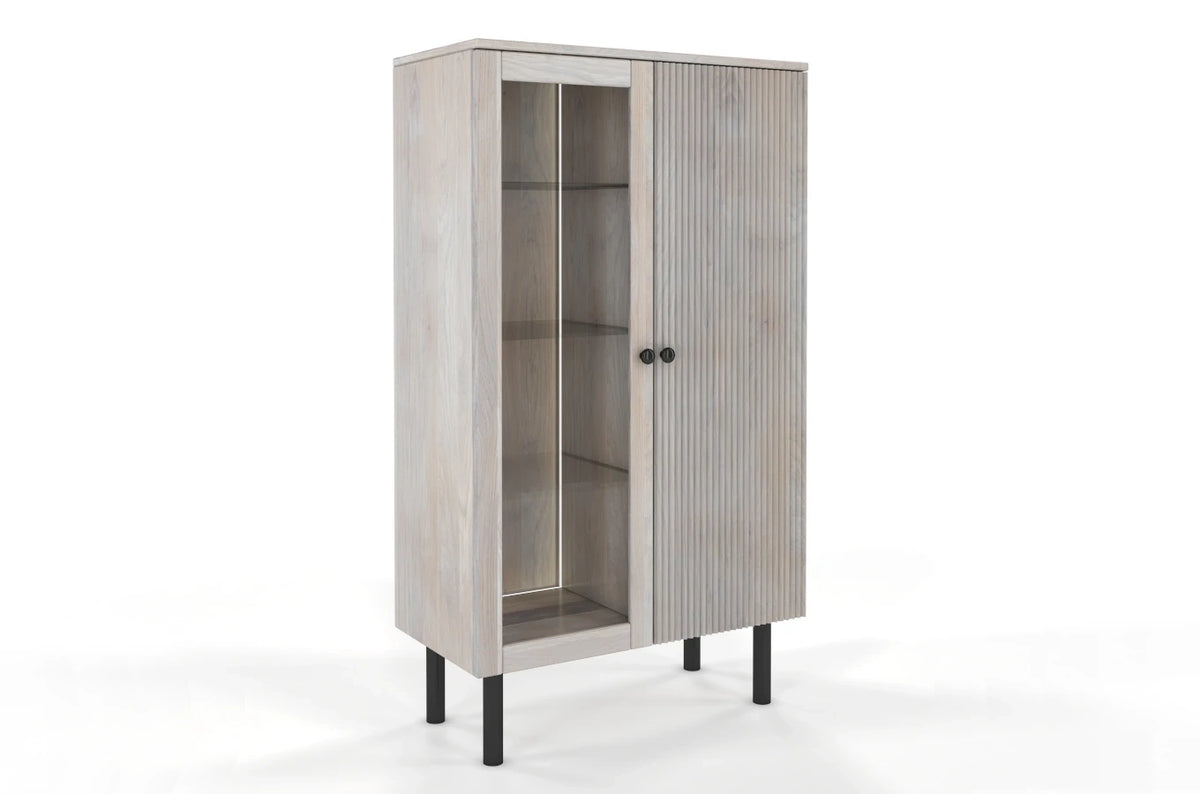 NORVIK High Oak Display Cabinet 80CM