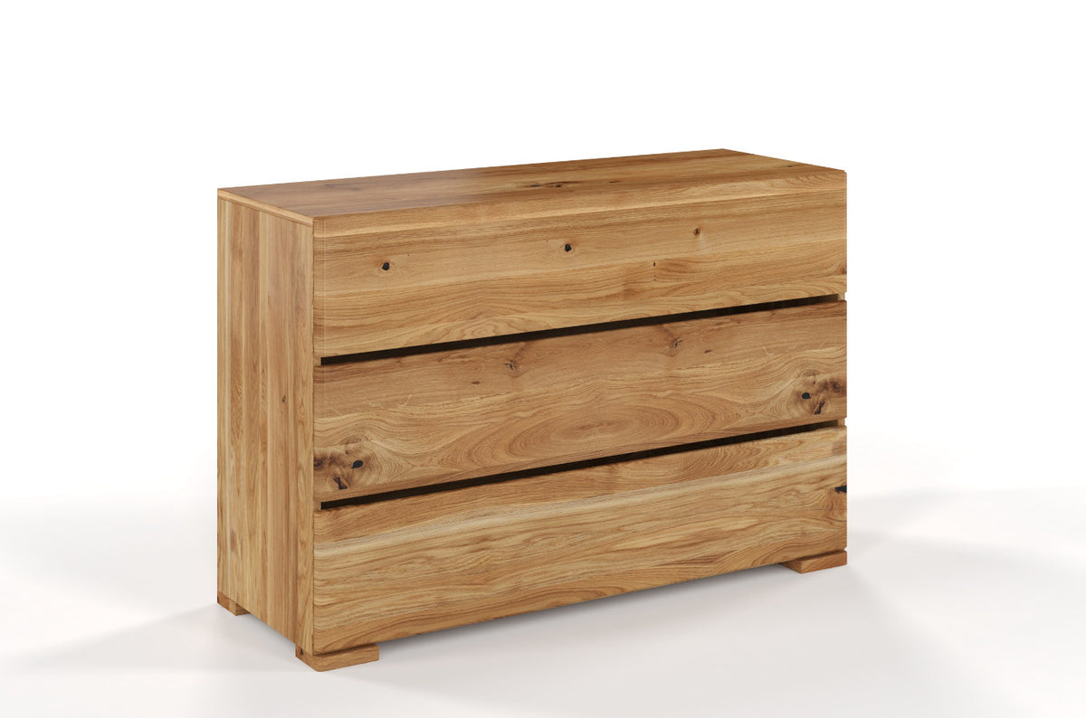SANDEMO Oak 3 Drawer Chest 120CM