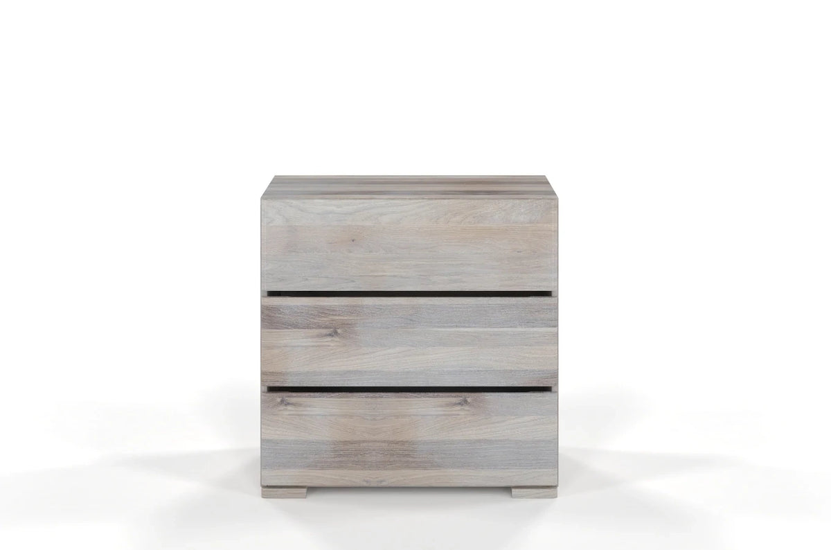 SANDEMO Oak 3 Drawer Chest 80CM