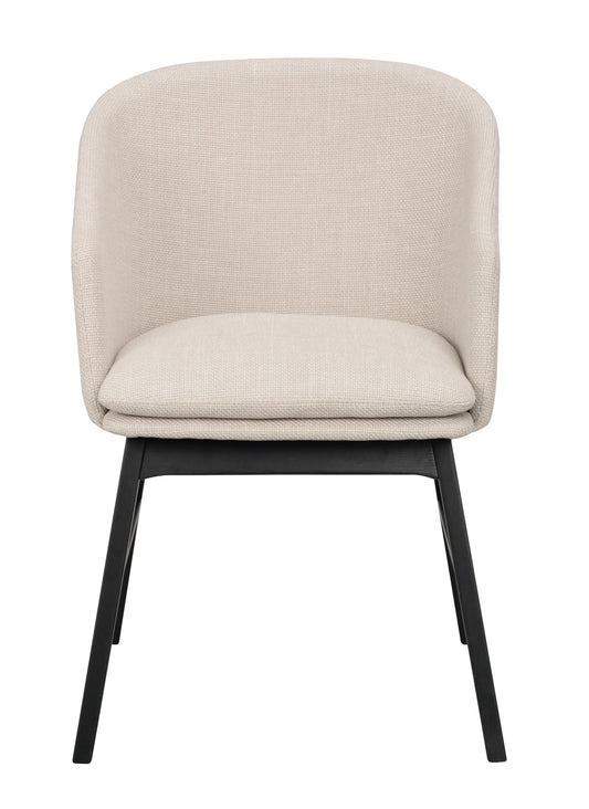 Windham Dining Armchair (Set of 2) – Beige / Black Oak