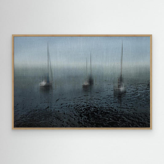 Sailing boats in the harbor by Natalia