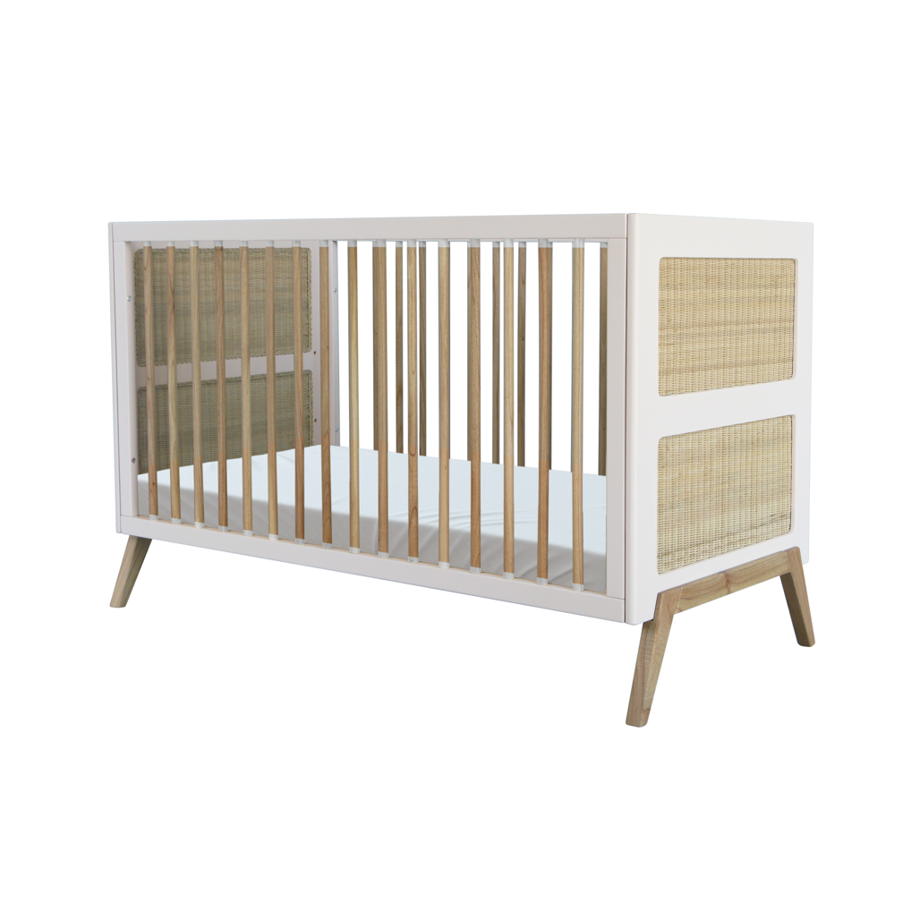 Cama multievolutiva Marelia Ratán 70x140 - Neige