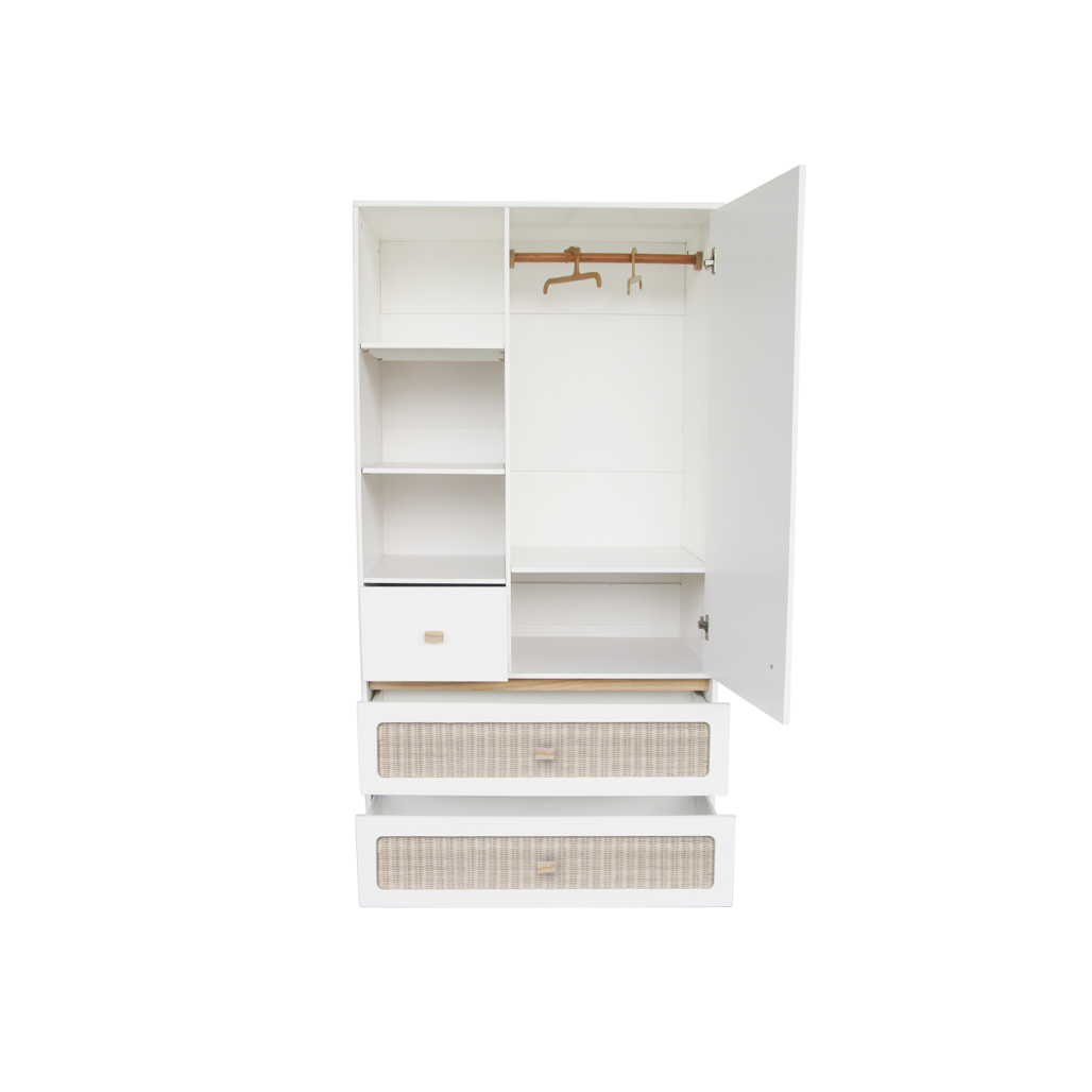 Marelia Kleiderschrank Rattan - Neige