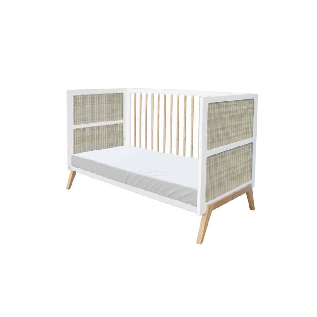 Cama multievolutiva Marelia Ratán 70x140 - Neige