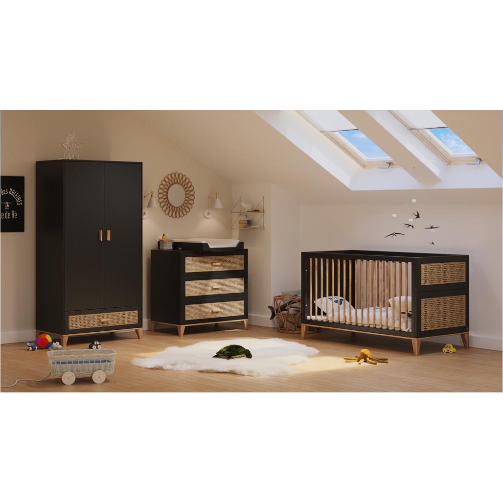 Nami Evolutive Bett Rattan 70 x 140 - Onyx