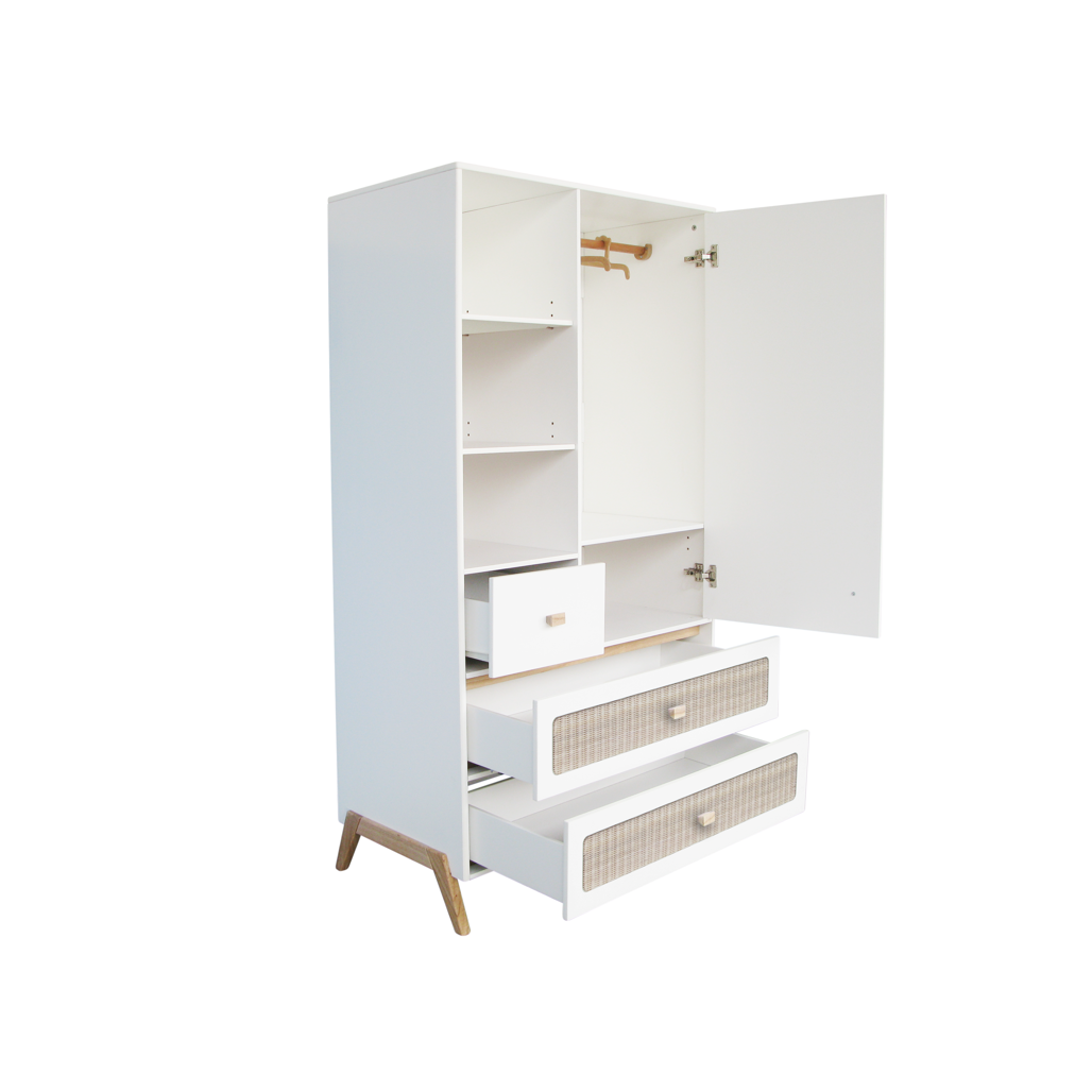 Marelia Kleiderschrank Rattan - Neige
