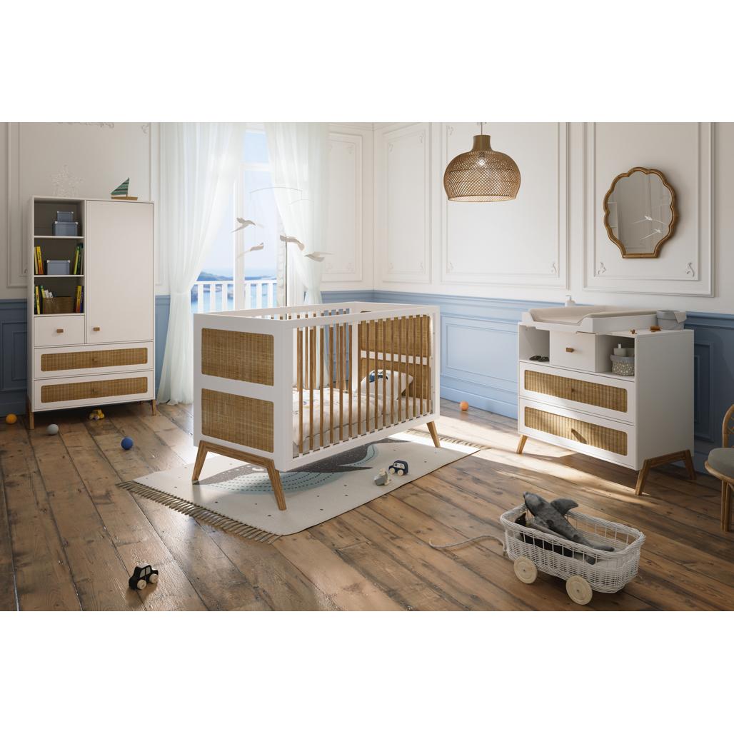 Cama multievolutiva Marelia Ratán 70x140 - Neige