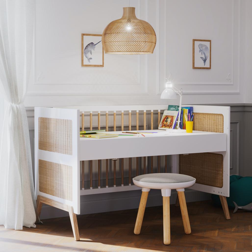 Cama multievolutiva Marelia Ratán 70x140 - Neige