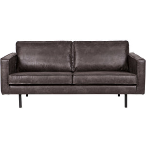 LOFT Black Leather Sofa 190CM, 20 - 25 Day Delivery- D40Studio