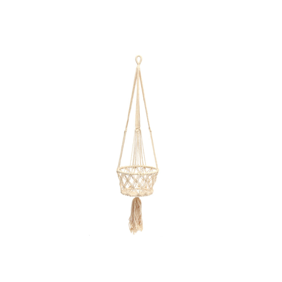 MACRAME Plant Holder - White