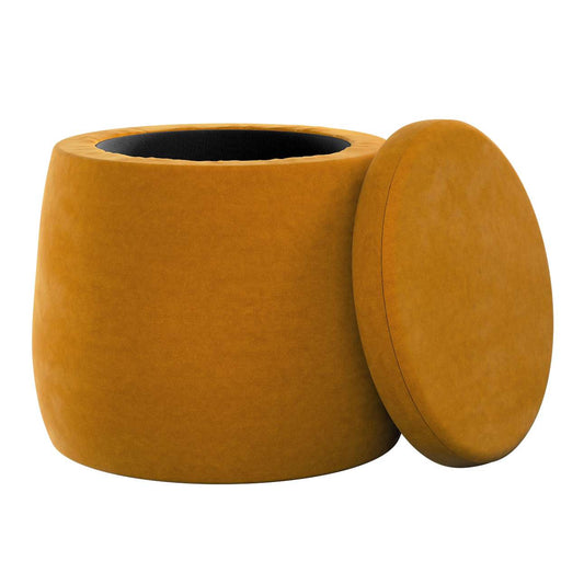 Candy Jar pouf - ø40 - Posh Velvet - mustard