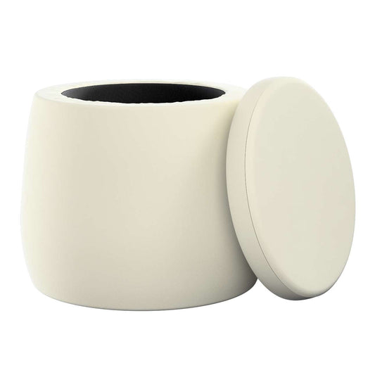 Candy Jar pouf - ø40 - Posh Velvet - creamy white