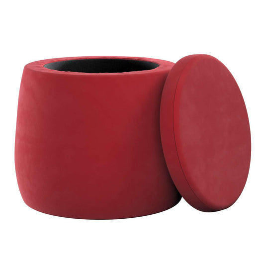 Candy Jar pouf - ø40 - Posh Velvet - cherry red