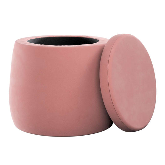 Candy Jar pouf - ø40 - Posh Velvet - coral