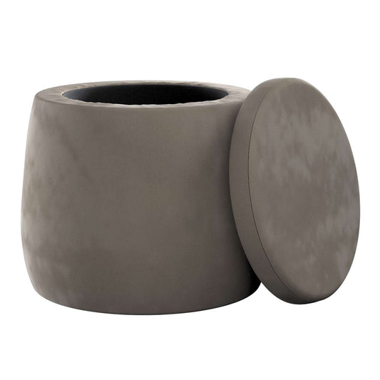 Candy Jar pouf - ø40 - Posh Velvet - grey/beige