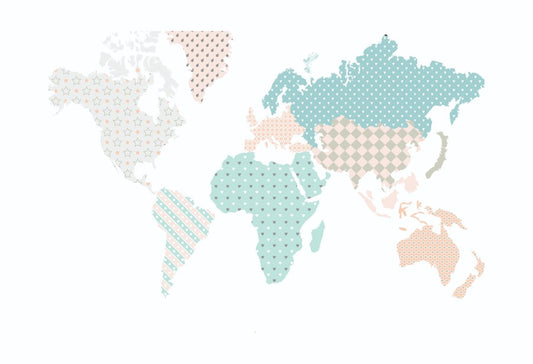 PASTELLKARTE Wandaufkleber SET