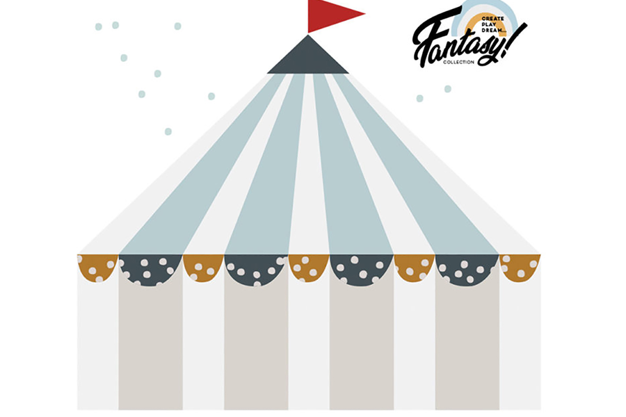 Adhesivo de pared CIRCO AZUL CLARO