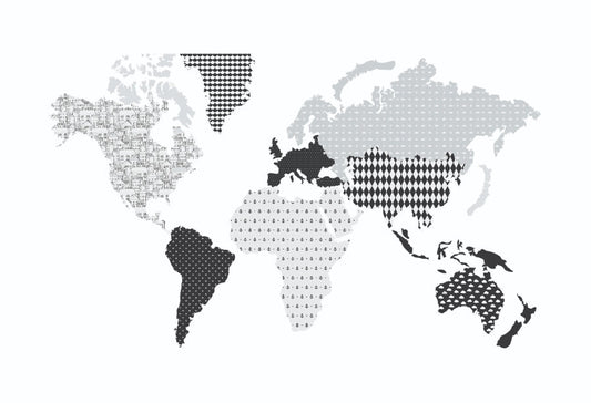 MAP 3 Black And White Wall Sticker