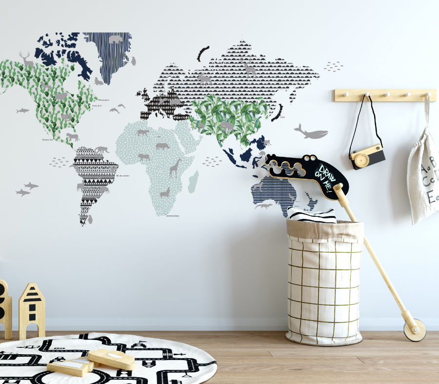 Wandaufkleber „MAP 4“ in Marineblau