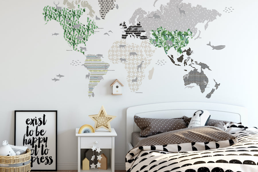 KARTE Braun Wandaufkleber SET