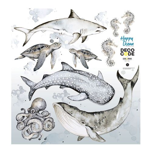 HAPPY Ocean Wonderland Wall Sticker 70x70CM