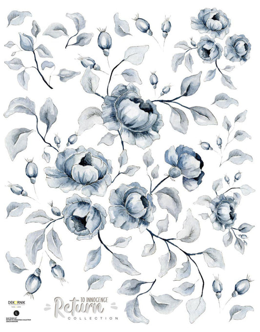 BLUE Roses Decorative Set Wall Sticker