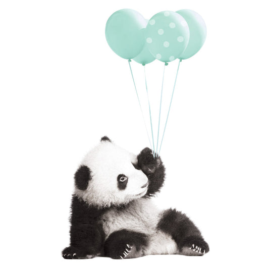 PANDA With Mint Balloons Wall Sticker