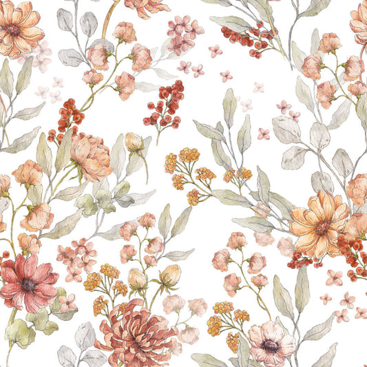 AUTUMN Meadow White Wallpaper 100x280CM