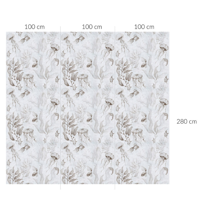 MAGIC Of The Ocean Creamy Vintage Big Wallpaper 100x280CM
