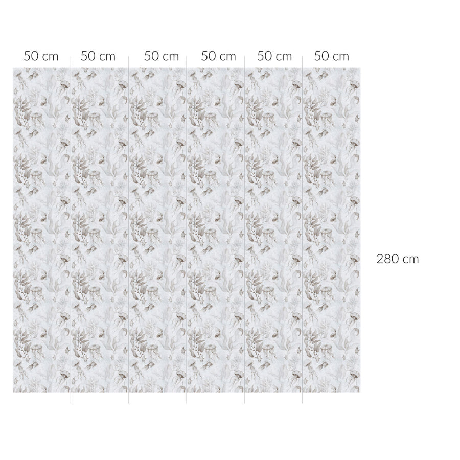 MAGIC Of The Ocean Creamy Vintage Small Wallpaper 50x280CM