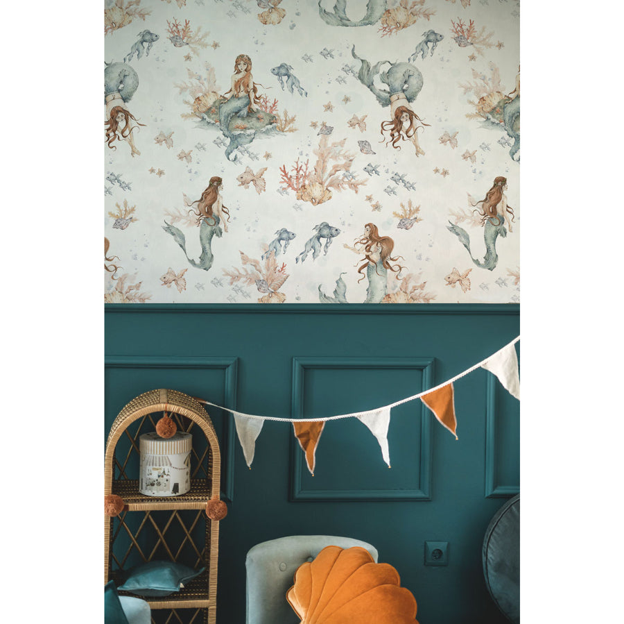 MERMAIDS In Waves Light Wallpaper 100x280CM