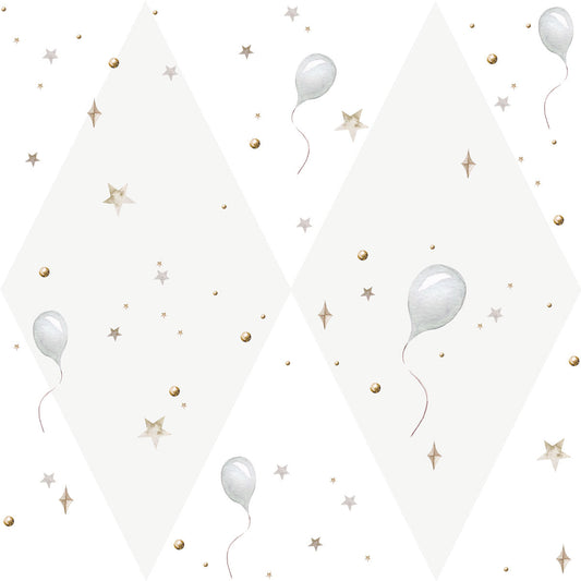 BALLOONS Delicate Grey Wallpaper 50X280CM