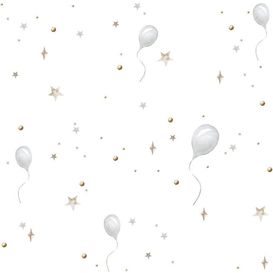 BALLOONS Delicate White Wallpaper 100x280CM