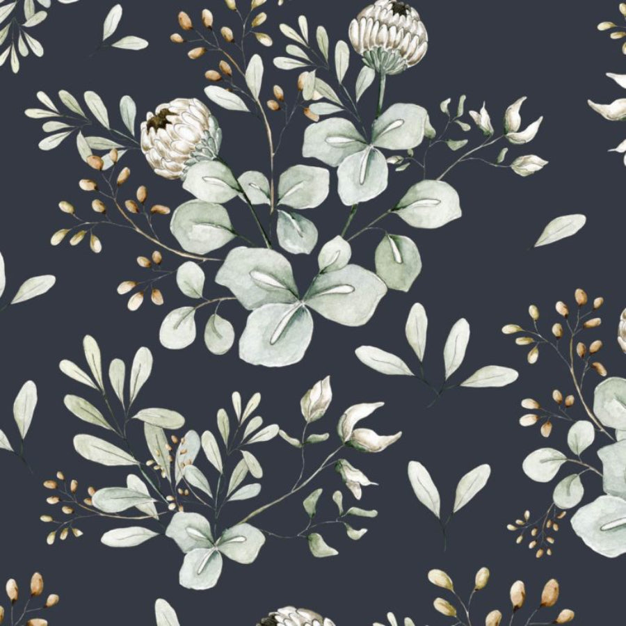 CLOVER Navy Blue Wallpaper 100x280CM