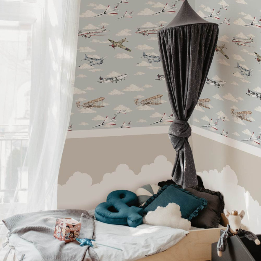 PLANES Farbe / Industrielle Evolution Tapete 50x280CM